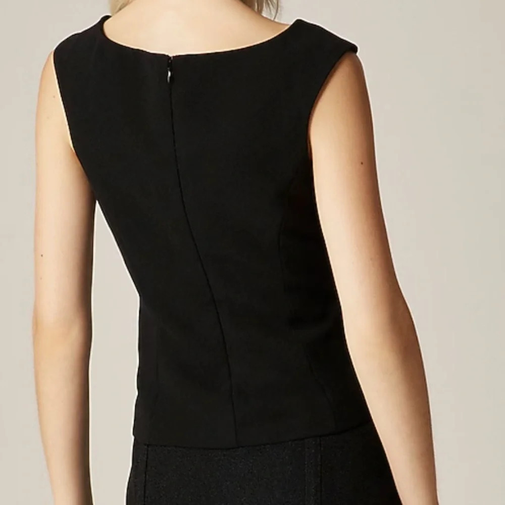 J crew Wide scoopneck tank top in city crepe